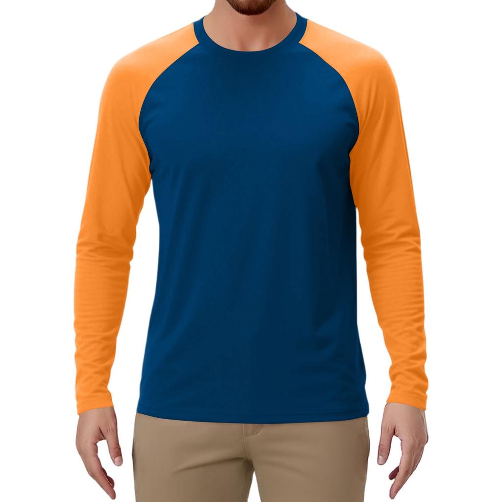 Мужской спортивный топ с длинным рукавом реглан контрастного цвета