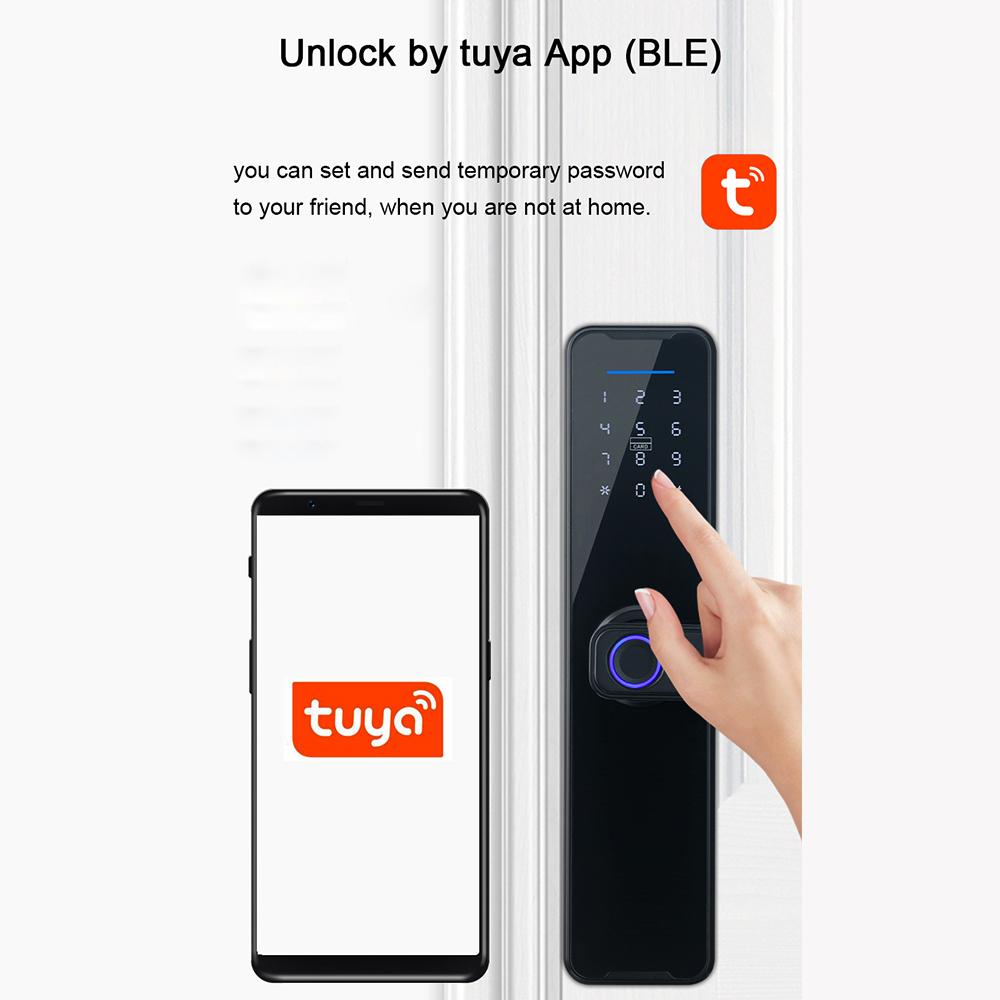 Tuya Smart Lock Замок отпечатков пальцев Дверной замок Клавиатура Дверной замок с ручкой Электронный отпечаток пальца
