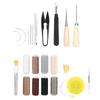 31Pcs Leather Sewing Tools Kit with Scissors Sewing Needles Punch Thimble Threads Set