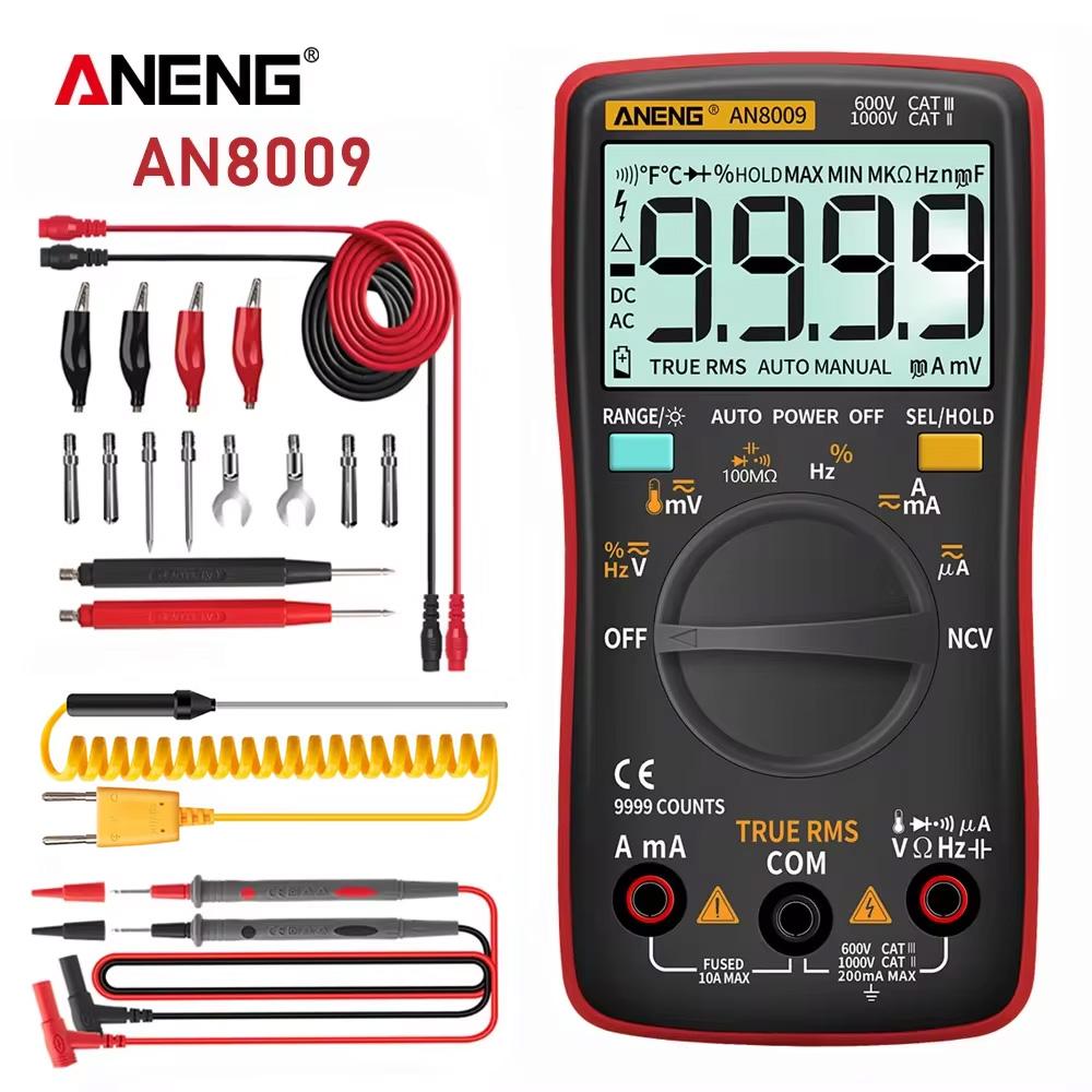 Multifunctional Mini Digital Multimeter ANENG AN8009 True RMS Transistor Tester Auto-Range Automotive Capacitor High Precision Tester Temp Diode Tools