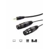 WV-9211-1.5B: Two XLR Canon Female to 3.5mm Stereo Mini Plug Unbalanced Line Cable (1.5m, Black)