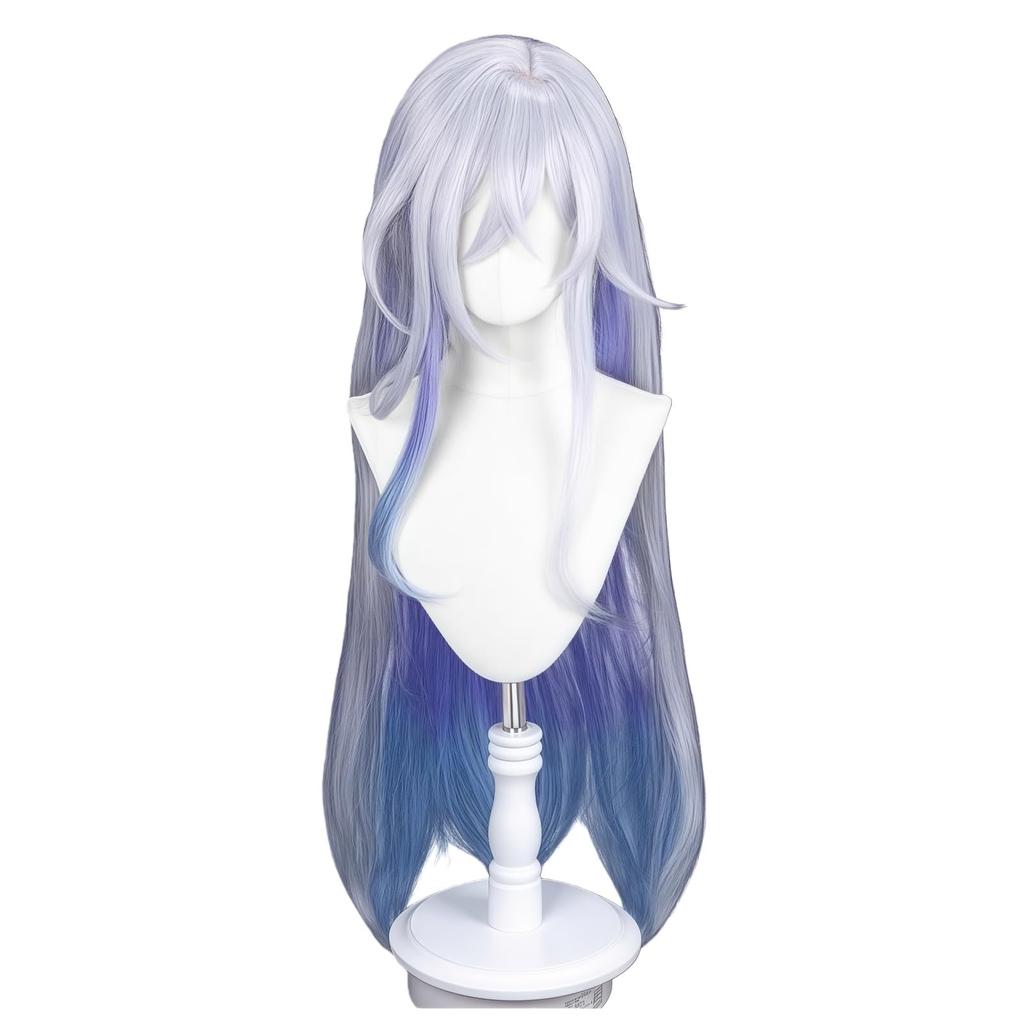 NOKIJP Skark Wig, Genshin Impact Cosplay, Heat-Resistant, Smooth, Easy To Style, Genshin Impact Snezhnaya Skark, Tartaglia's Master