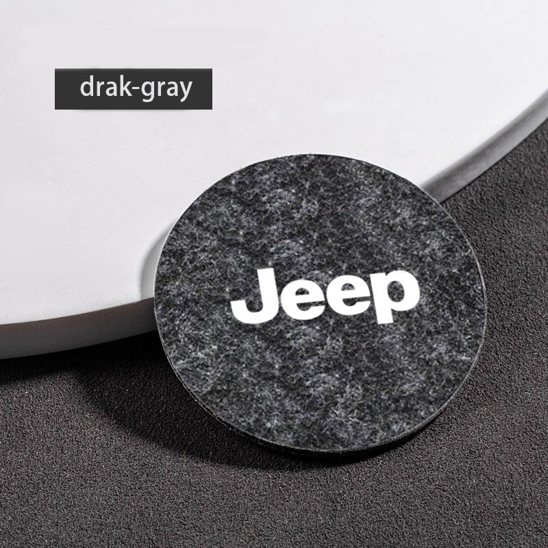 DCPECK1 Car Felt Coaster Thermal Insulation Pad Water Cup Pad For Jeep Grand Cherokee Wrangler JK Gladiator Compass Renegade Patriot