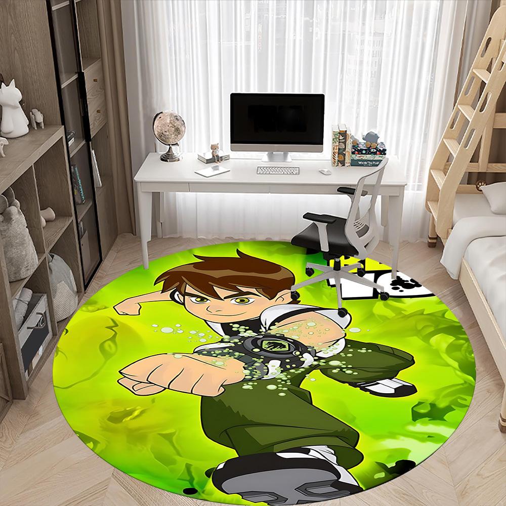 1pc Ben 10 Office Round Area Rug, Under Office Chairs Bedroom Living Room Home Decor, Available in Various Sizes00