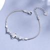 S925 Sterling Silver Clover Bracelet Rotating Inlaid Stone Simple Fashion All-Match Sterling Silver Bracelet Ornament