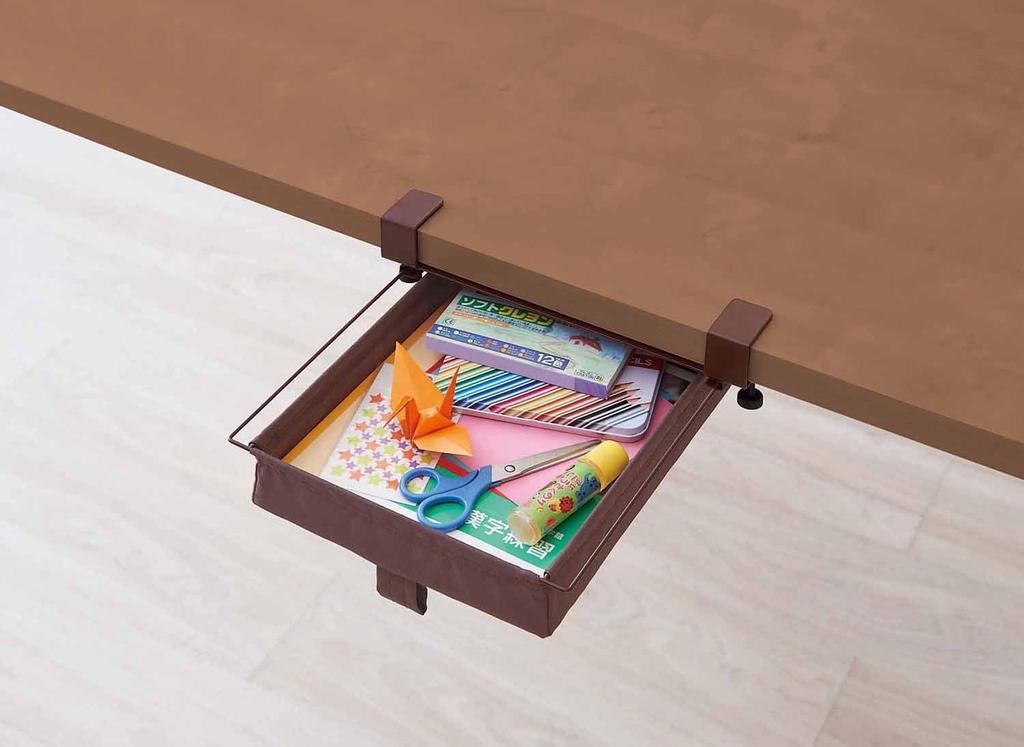 Cogit Storage for Your Living Room Convenient for Storing Cutlery and Small Brown Under-the-table Slide-out Child's Study, Items.