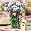 3D Pop Up Flower Greeting Cards Multi-Style Bouquet Birthday Card Postcard Gifts