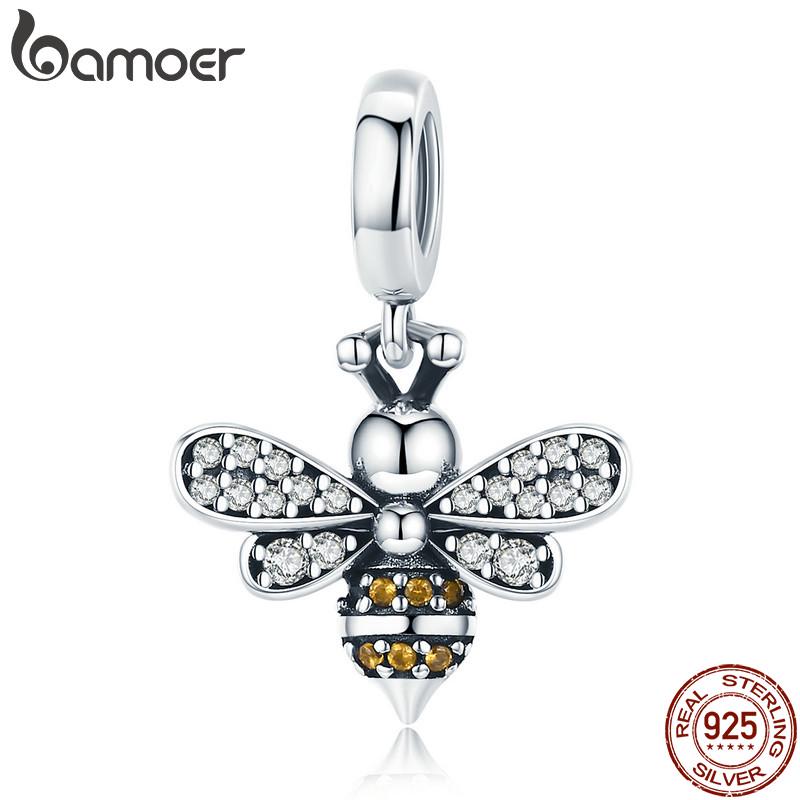 BAMOER оригинальный дизайн стерлингового серебра 925 пробы милые животные подвески подходят браслет модные украшения