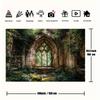 A 2D flat graphic banner 1 piece. The background of the picture is Gothic ruins. It is suitable for photography and events.