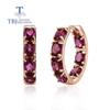 Классический дизайн, серьги с родолитом и гранатом, натуральный драгоценный камень, серебро 925 пробы для женщин, Повседневная одежда, изысканные украшения
