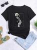 Hand and Rose Print T-Shirt Women's Crewneck Casual Short Sleeve T-Shirt Summer Harajuku Streetwear Tops Fashion Tees