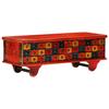 Skrzynia, Czerwona, 110 X 40 X 40 Cm, Lite Drewno Akacjowe