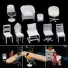 1:12 White Accessories Dollhouse Chair Sofa Miniature Table Furniture Doll House Decor Stool Model