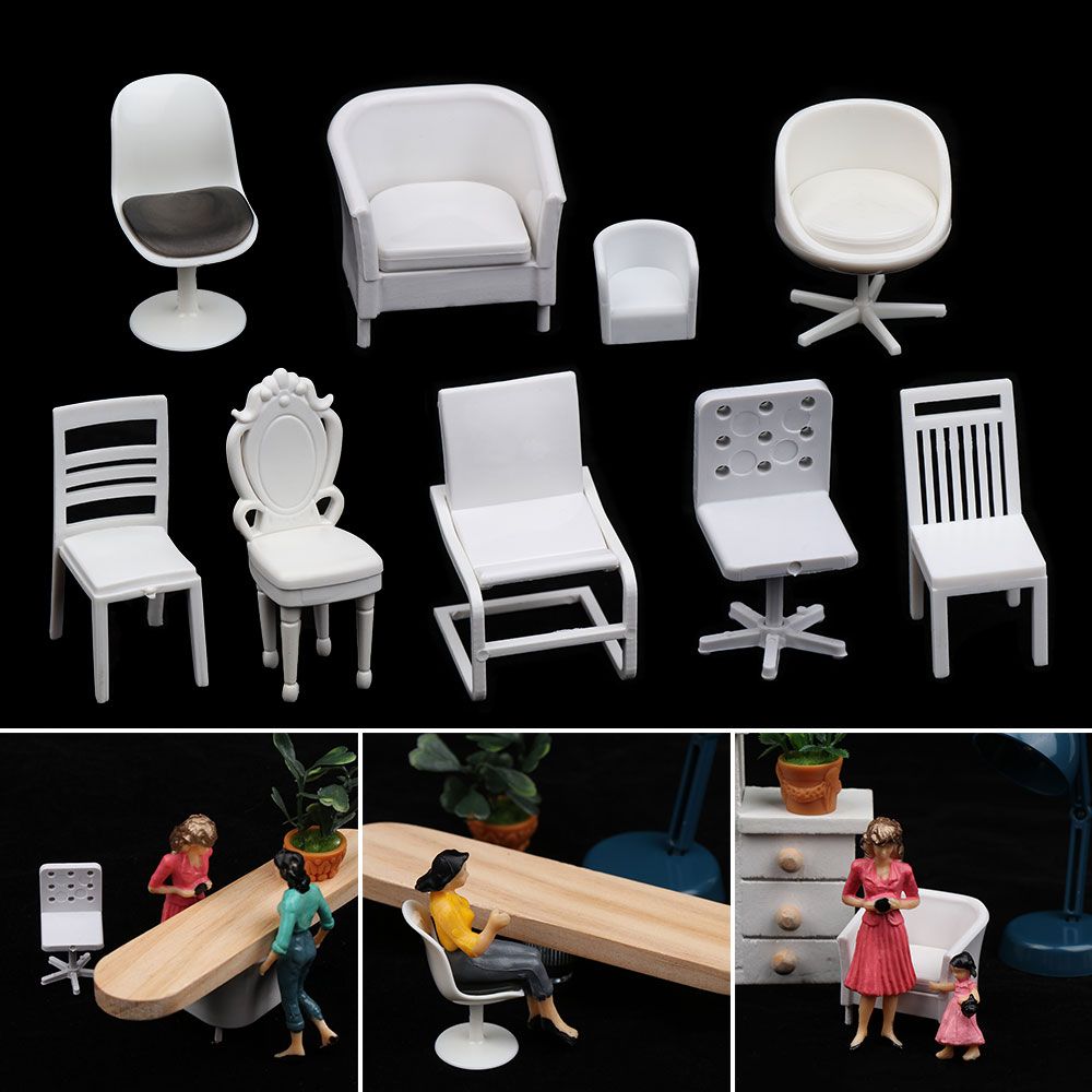 1:12 White Accessories Dollhouse Chair Sofa Miniature Table Furniture Doll House Decor Stool Model