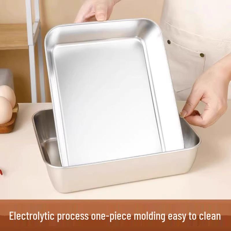 Контейнер для хранения продуктов из нержавеющей стали с крышкой: Квадратный ланч-бокс из пищевого пластика, безопасный для микроволновой печи и холодильника.