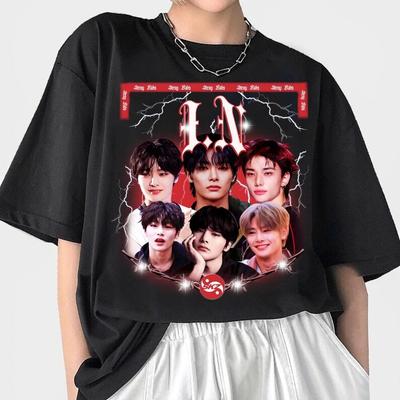 Ретро футболка I.N Stray Kids Kpop, Футболка Stray Kids Альбом Karma, Футболка Stray Kids Ceremony, Stray Kids Dominate SKZOO Мировое турне 2026