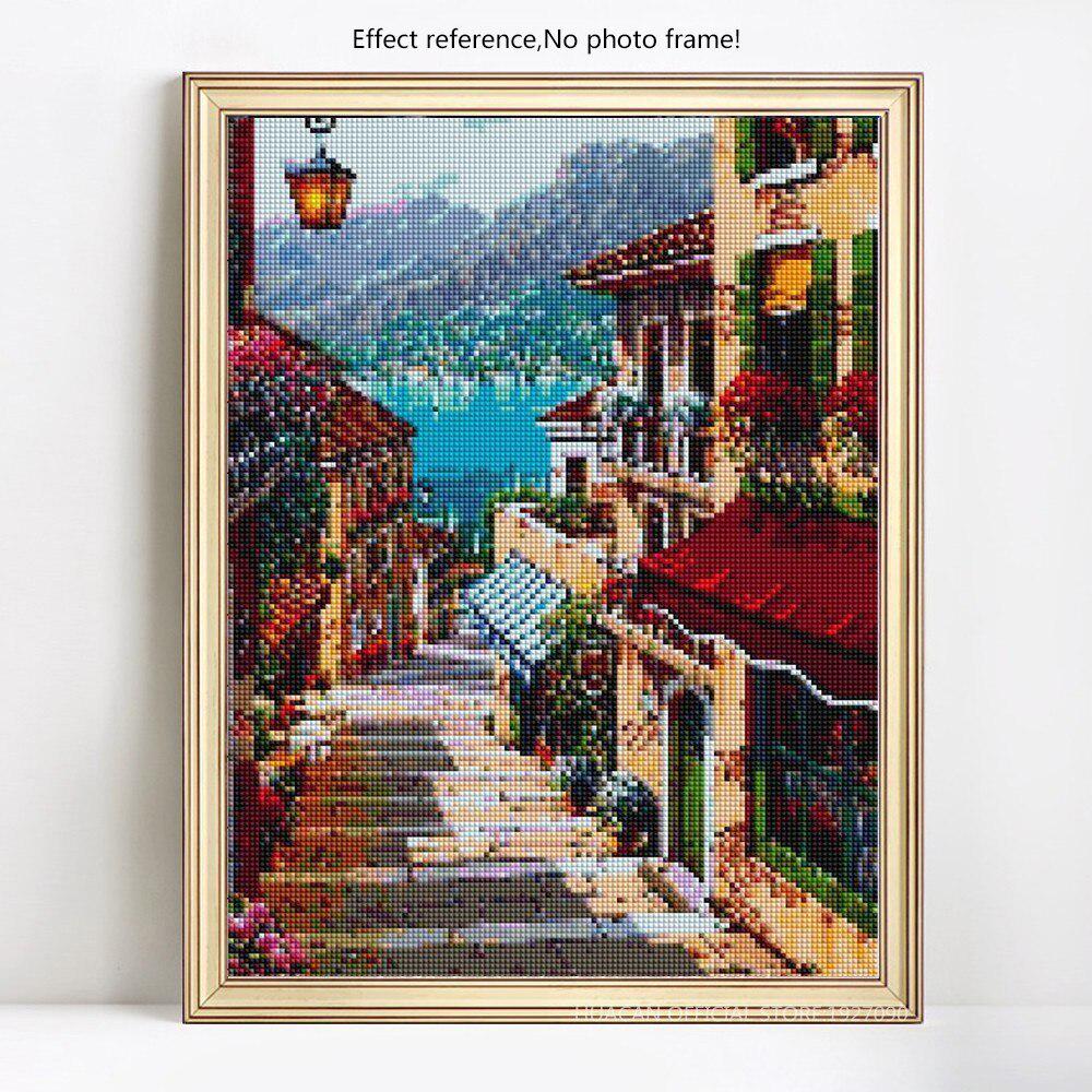 Diamond Mosaic Sale House Diamond Embroidery Full Display Scenic Diamond Painting