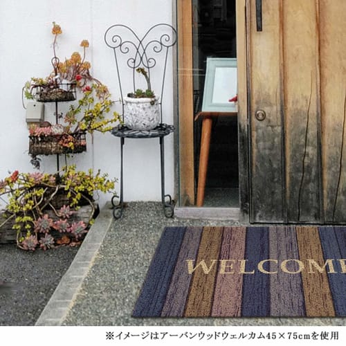 Bestco Urban Wood Welcome Entrance Mat, 60x90cm, Mud Removal, Washable, Entrance Mat ND-9947