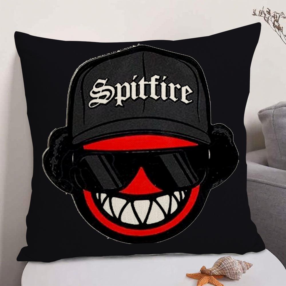 Fighter Aircraft SSpitfire Cushion Cover Natural Linen Organic Fabric DoubleSided Printing Sofa Home Decor Gift Pillow Case