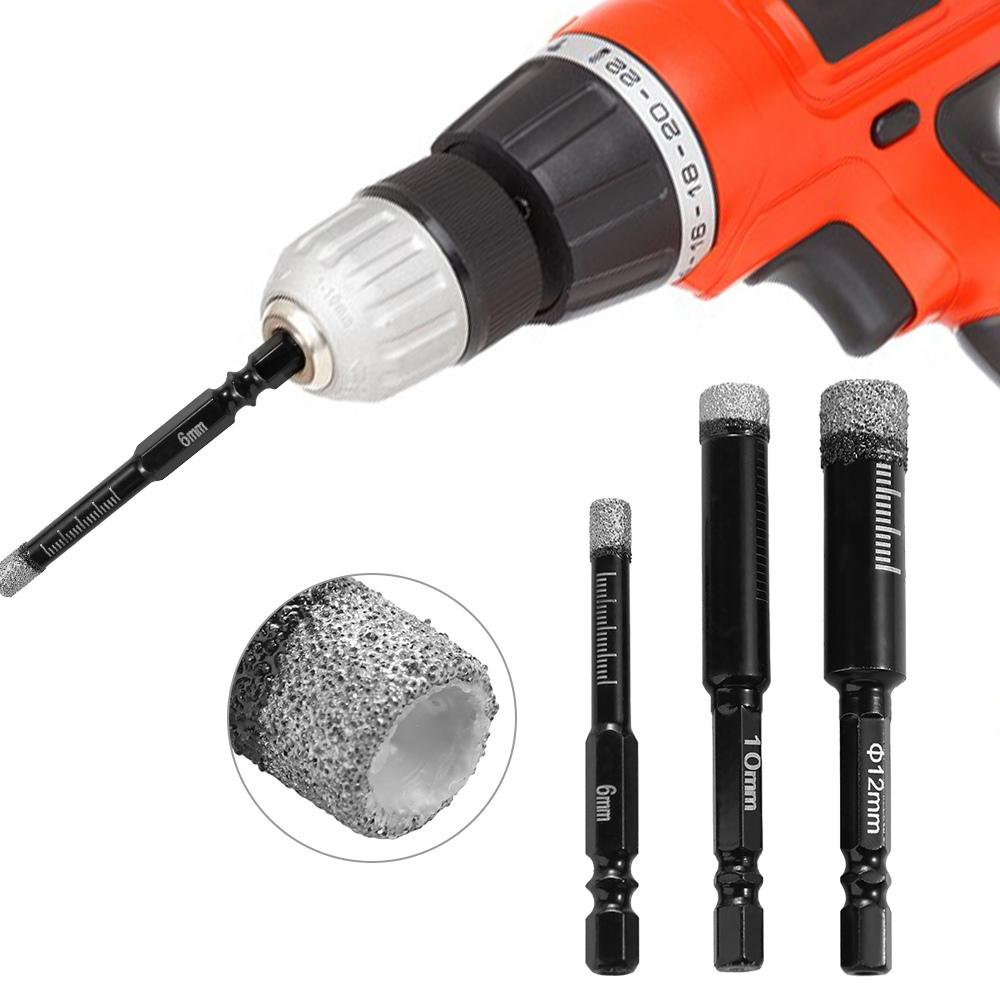 6-16mm Hexagonal Shank Tile Drill Bit Dry Granite Hole Opener Diamond Coated Marble Diamond Drill Bit Ceramic
