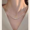 Broken Silver Pearl Necklace Simple French High-end Light Luxury Girlfriend Valentine's Day Girlfriend Gift