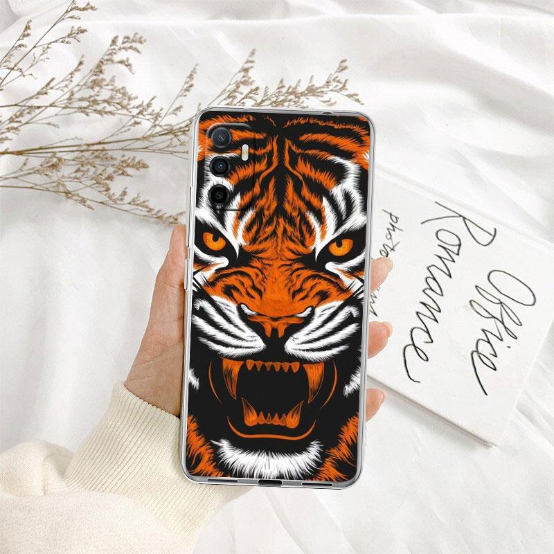 Animal Tiger lion Transparent Phone Case for Samsung Galaxy A04 A04S A14 A23 A34 A54 M23 M33 M52 M53