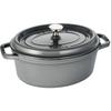 Staub Cocotte Oval Gray Both Hand Cast Enamel Pot IH Compatible Japanese La Cocotte Oval "Pico 23cm" [Authorized Product] 40500-236