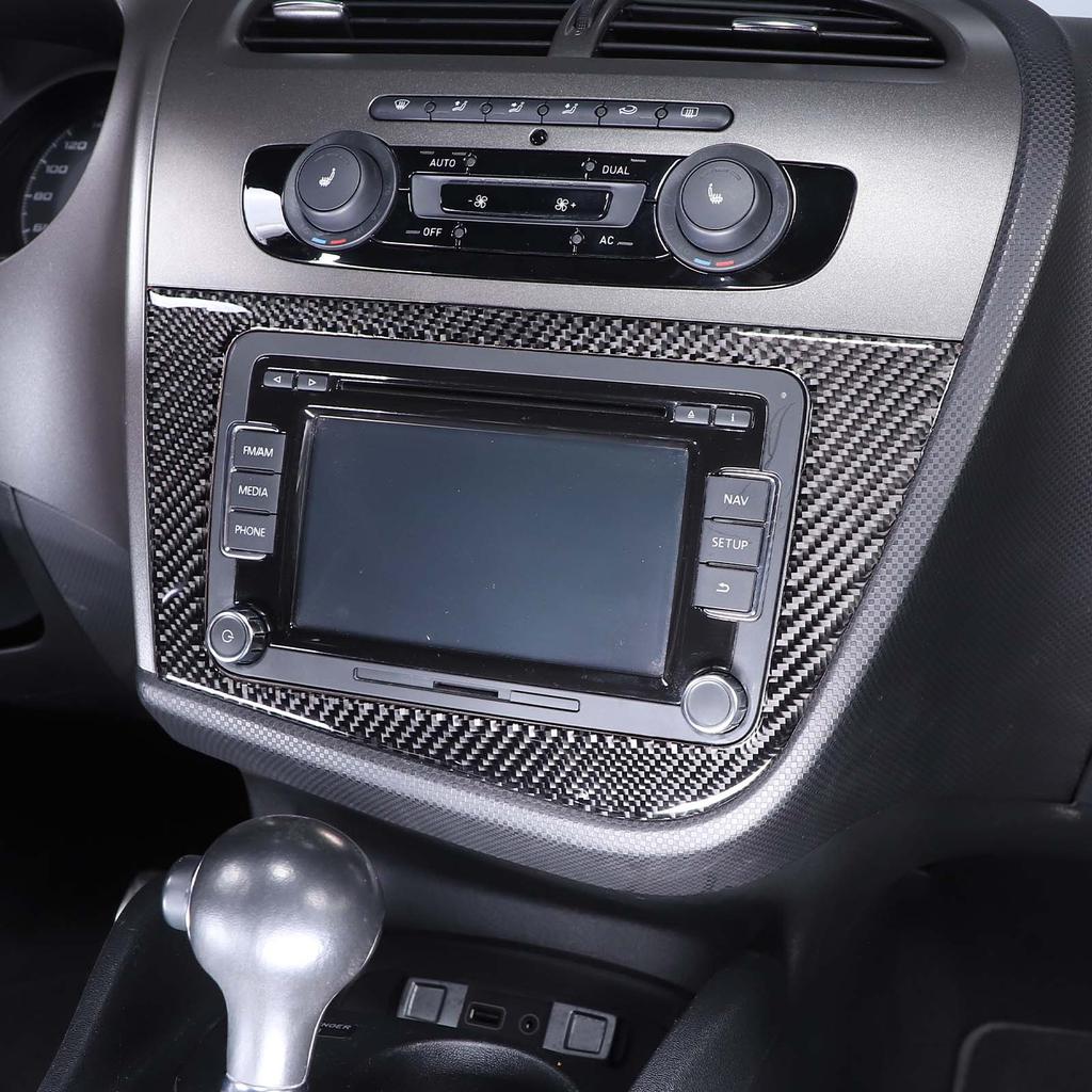 Для Seat leon 2005-2012 наклейка из настоящего углеродного волокна LHD RHD накладка на CD-панель автомобиля аксессуары для модификации интерьера автомобиля