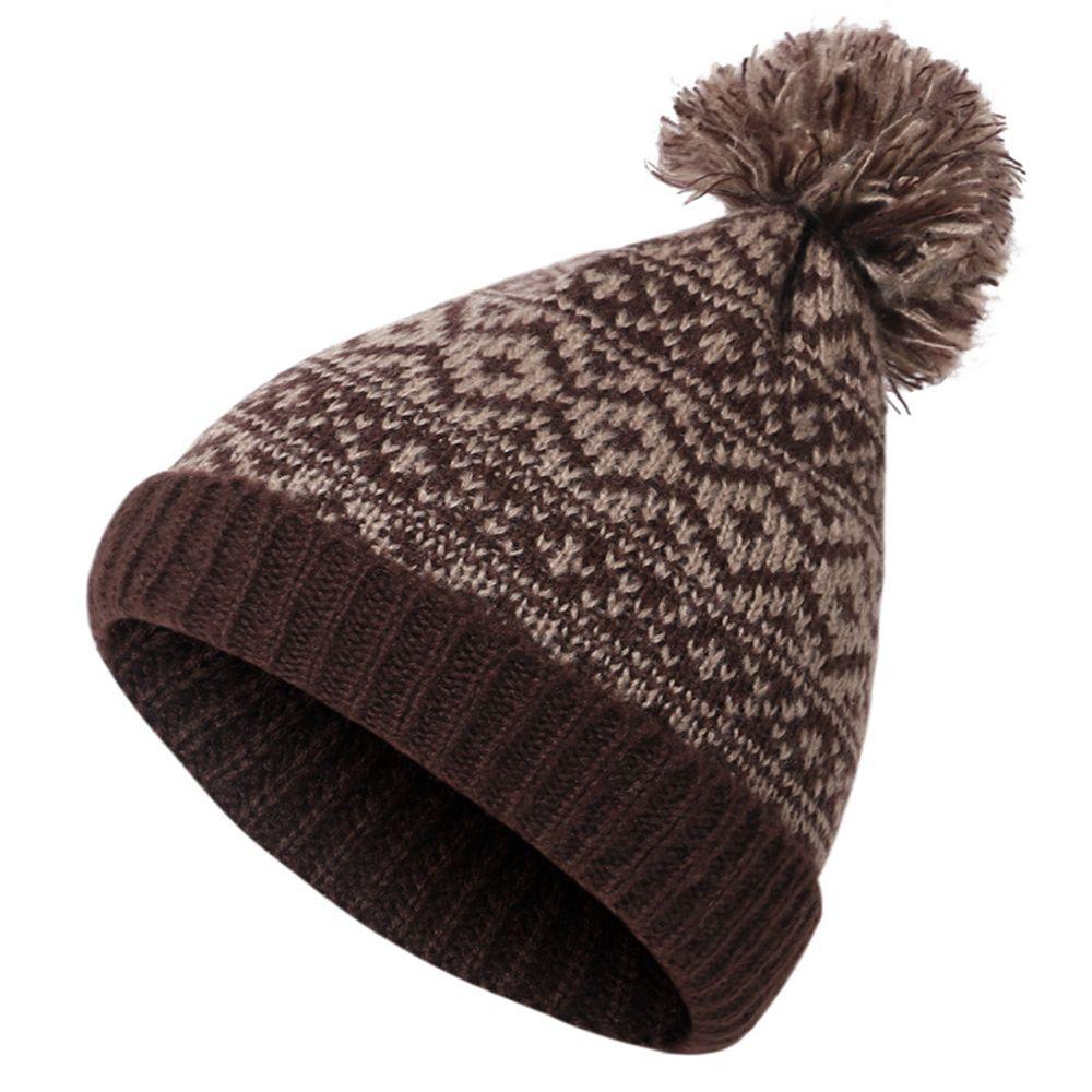 Unisex Womens Winter Warm Pom Pom Hat Cable Bobble Hat Pom Wooly Cap Knitted Beanie Cap