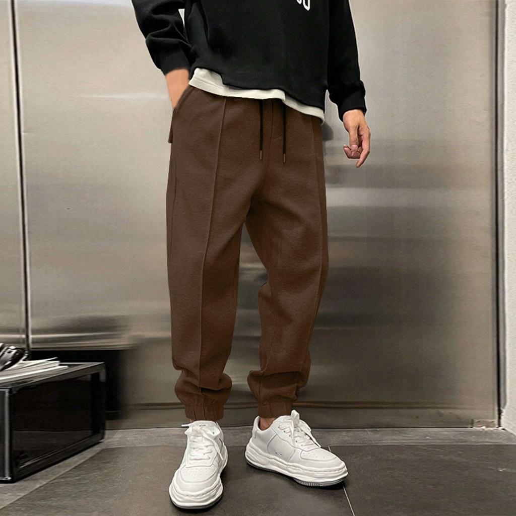 Мужские повседневные спортивные штаны с завязками и широкими штанинами