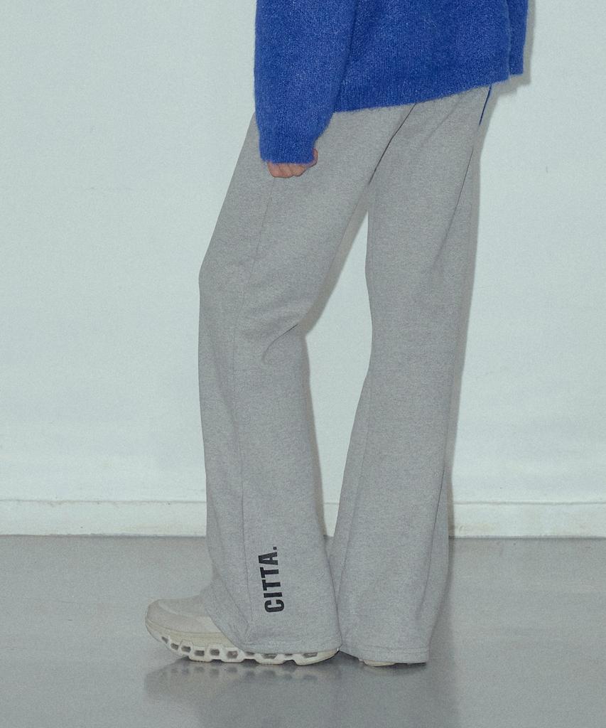 CITTA Logo Bootcut Trousers_Ctb536 (Melange Grey)