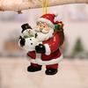 Christmas Ornament 2D Flat Acrylic Santa Claus/Snowman/Puppy Christmas Tree Hanging Ornaments for Holiday Tree Window Wall Decor