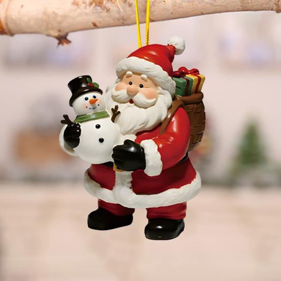 Рождественское украшение 2D плоский акриловый Санта-Клаус/Снеговик/Щенок елочные подвески для праздничной елки
