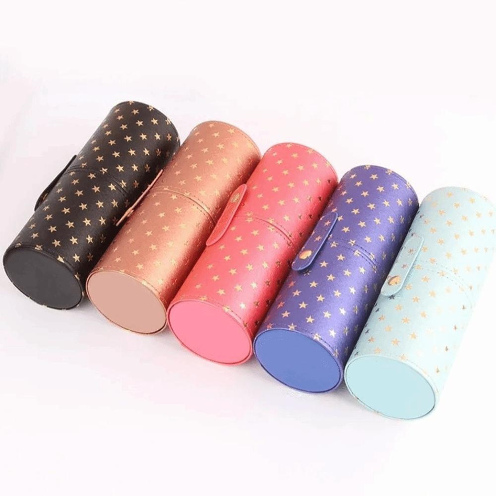 PU Leather Makeup Brush Bucket Waterproof Cosmetic Bag Portable Storage Box Travel