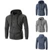 Premium Quality Men's Athletic Soft Sherpa Zip Up Hooded Hoodie Sweater Jacket Coat For All Seasons