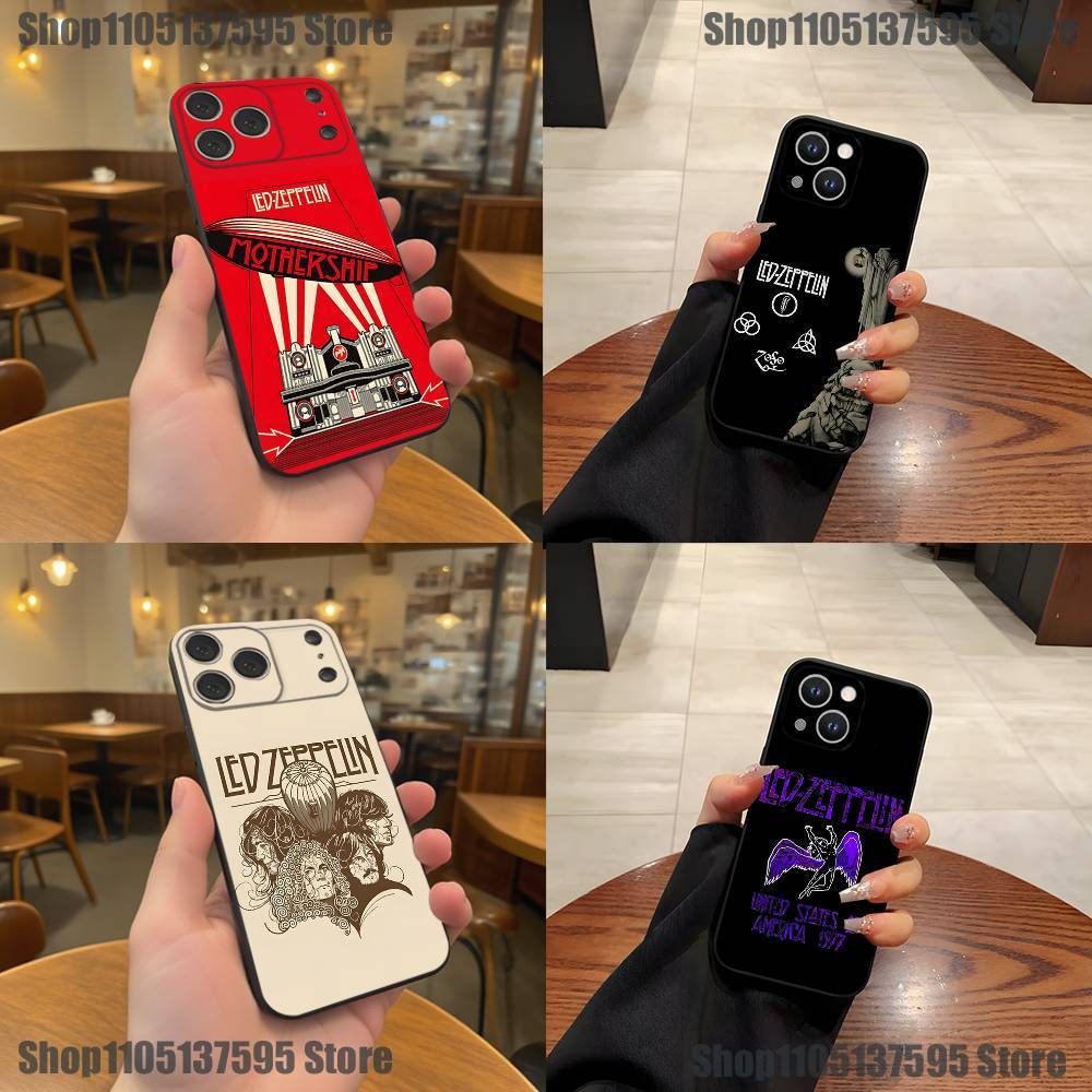 Горячий Чехол для Телефона с Логотипом Группы Led Zeppelin Для iPhone 17,16,15,14,13,12,11,Pro,XS,Max,XR,Plus,E,SE4,Mini Черный Мягкий Чехол