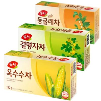 Традиционный корейский чайный сервиз Dongseo из 3 предметов (Чай из купены Соломона, чай из семян кассии, чай из кукурузных рылец)