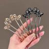 Geometric Toothed Insert Comb Rhinestone U-shaped Hair Clip Elegant Butterfly Hairpin  Gifts