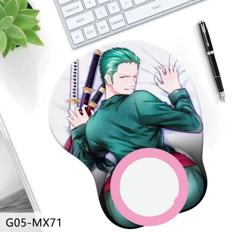 3D силиконовый коврик для мыши с анимационным персонажем, трехмерный коврик для мыши на запястье, ягодицы