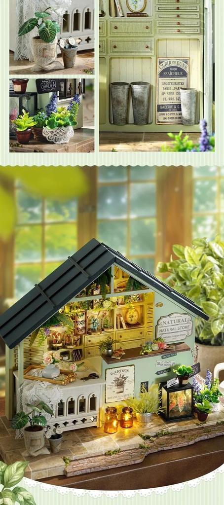 (t-ФРИК) Набор для сборки кукольного домика. Миниатюрный набор. Инструкция на английском языке. МАГАЗИН СЧАСТЬЯ. (DA-006 ПЛАНЕТЫ СТУДИЯ)