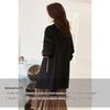 VICTORIA&VERA Women's Winter Leather Buckle Double-Faced Wool Coat