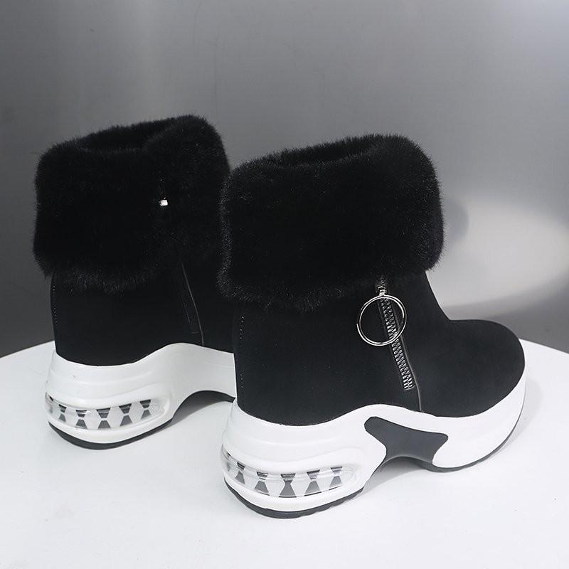 Women's Wedge Heel Ankle Boot Warm Plush Winter Shoes for Woman High Heels Ladies Boot Women Snow Boots Winter Shoes Plus Size