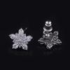 B1752 Изысканные рождественские серьги-снежинки с цирконом 3A — клипсы, проколы не требуются.