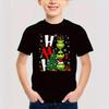 Summer Round Neck 3D Christmas Themed Printed Top Fashionable Casual Short Sleeved Children's Boy T-shirts