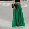 2025 Spring/Summer Solid Color Pleated Women's Midi Skirt - Large Swing Design