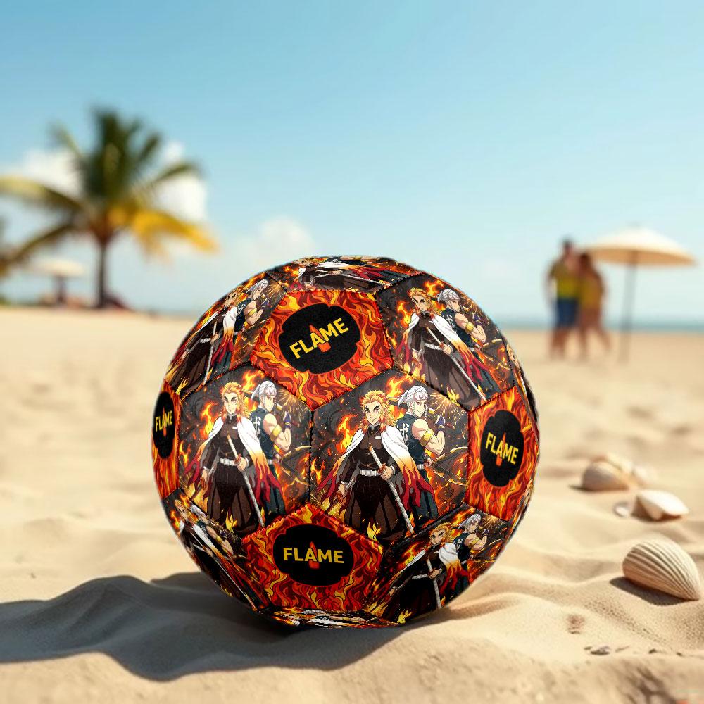 1pc Demon Slayer Kimetsu no Yaiba Soccer Ball Size 5 Indoor Soccer Ball Fashion Colorful Backyard Game - Great For Sports Fans Gift HE30