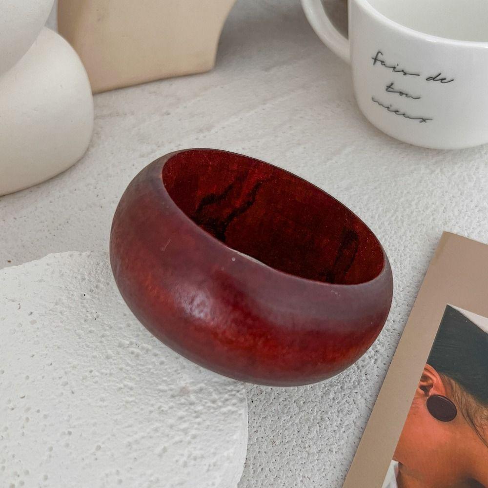 Transparent Chunky Bracelets Women Texture Wood Hand Ring Resin Exaggerate Bangles Girls