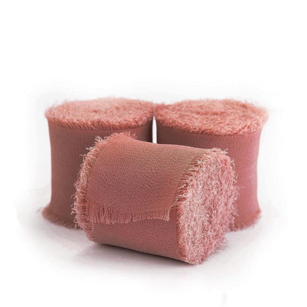 Chiffon Ribbon Bow with Frayed Edges for Weddings and Floral Arrangements