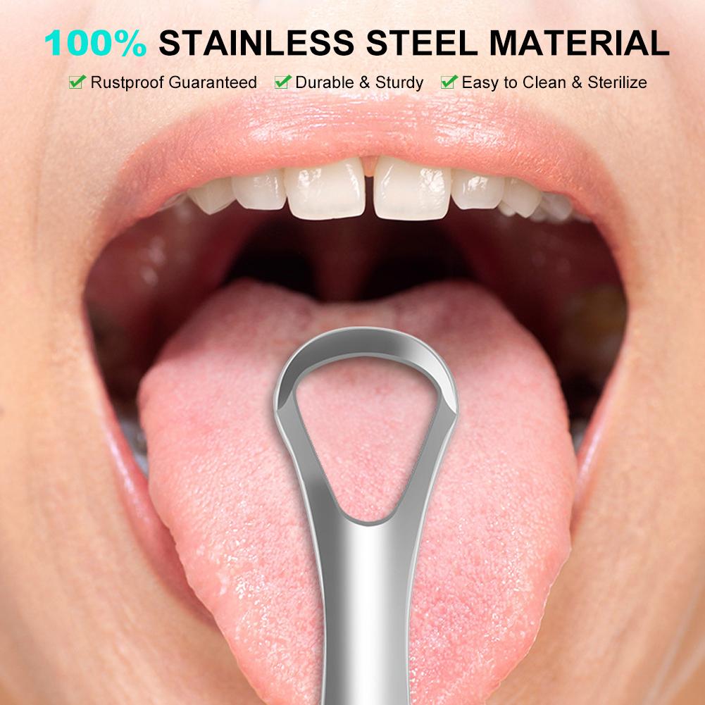 Очиститель покрытия для полости рта, скребок для языка, 3 шт., скребок для языка для взрослых и детей, металл медицинского класса