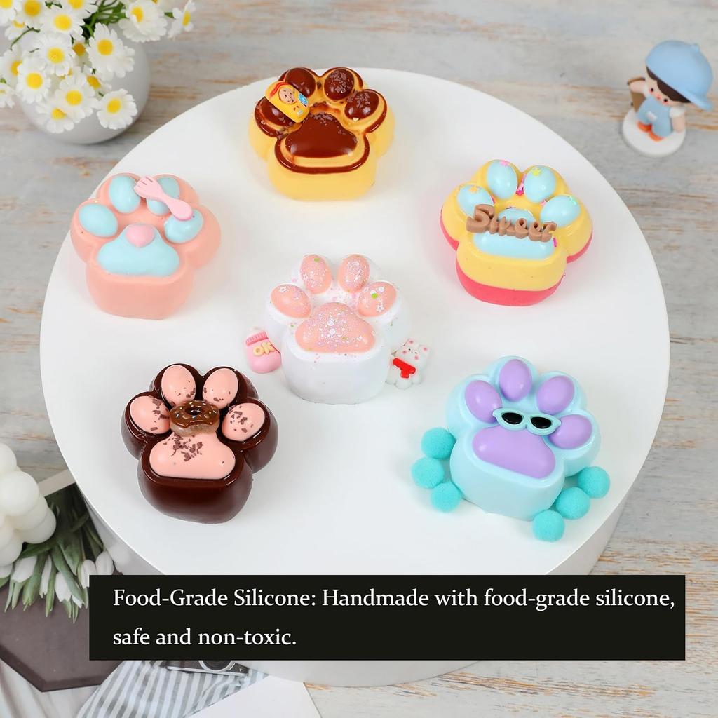 Сделанные вручную таба-сквиши в виде кошачьей лапки, милые мягкие игрушки для сжимания, кавайные пушистые сквиши, сенсорные игрушки, силиконовые игрушки для сжимания для снятия стресса, фиджет-игрушки